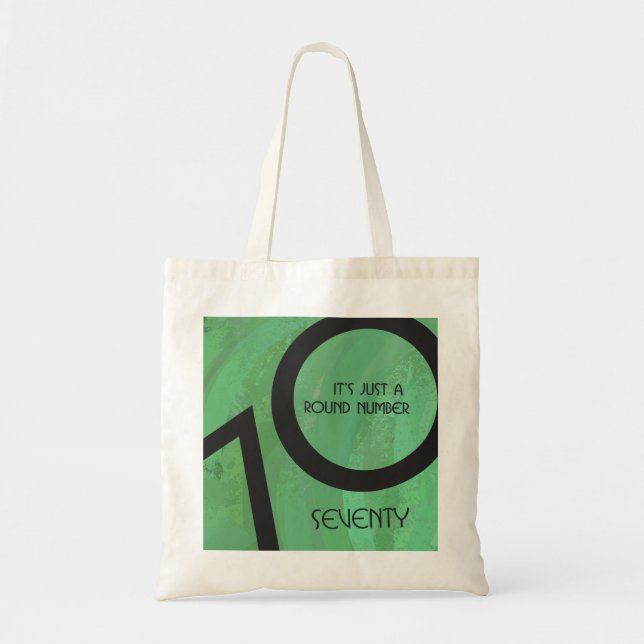 Green 70 Decade Birthday Tote Bag (Front)