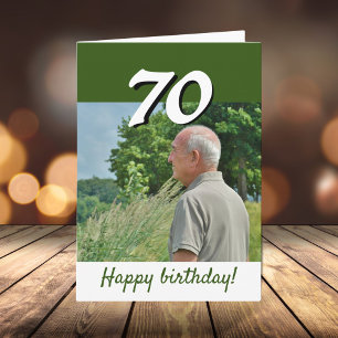 Green 70th Birthday Photo Card