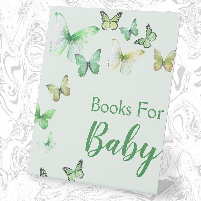 Green A Little Butterfly Baby Shower Gifts Pedestal Sign (Creator Uploaded)