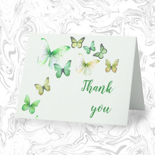 Green A Little Butterfly Blank Inside  Thank You Card