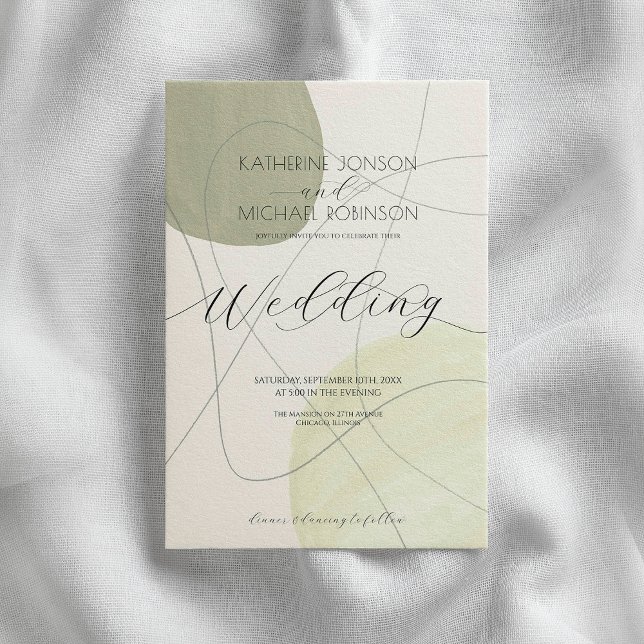 Green abstract aesthetic | Wedding Invitation (Creator Uploaded)