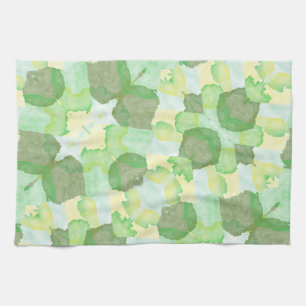 Green abstract art Magical wallpaper Tea Towel