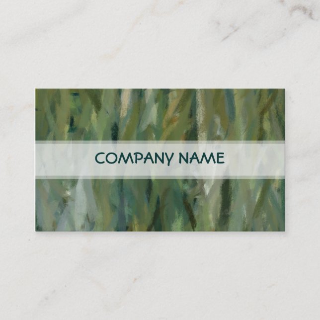 Green Abstract Art Painting 2 Business Card (Front)