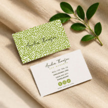 Green abstract art pattern hand written business