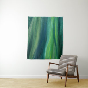 Green Abstract Art Wall Tapestry