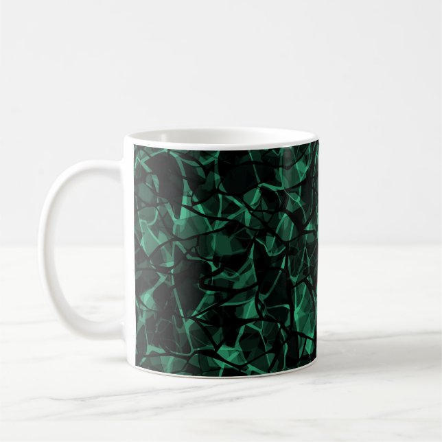 green abstract coffee mug (Left)