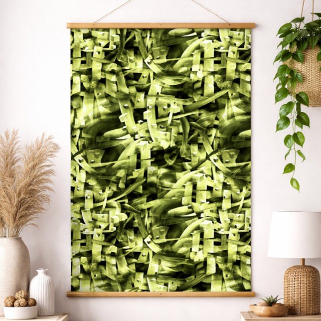 Green Abstract Cubist Geometric Pattern Art Poster (Creator Uploaded)
