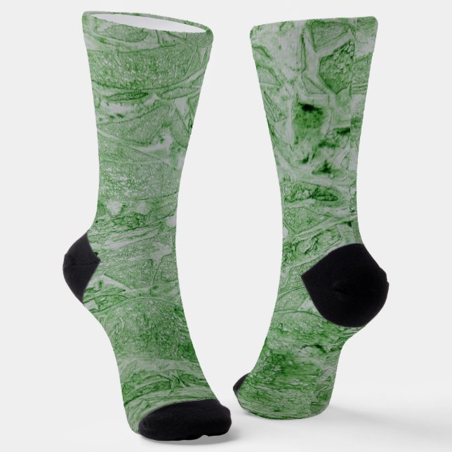 Green Abstract Design Socks (Angled)