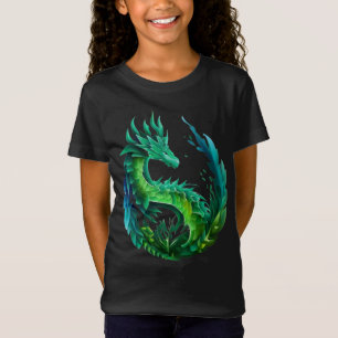 Green Abstract Dragon Nature Design T-Shirt