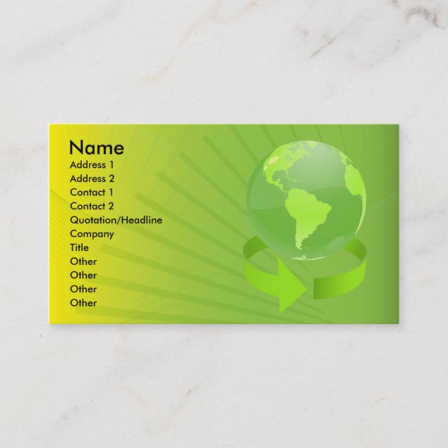 GREEN ABSTRACT EARTH DESIGN BUSINESS CARD (Front)
