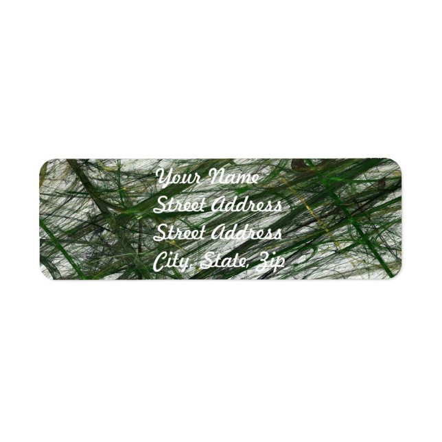 Green Abstract Fractal Return Address Sticker (Front)