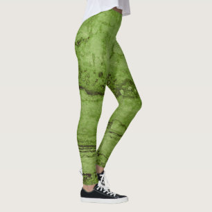 Green abstract Granite stone marble pattern Leggings