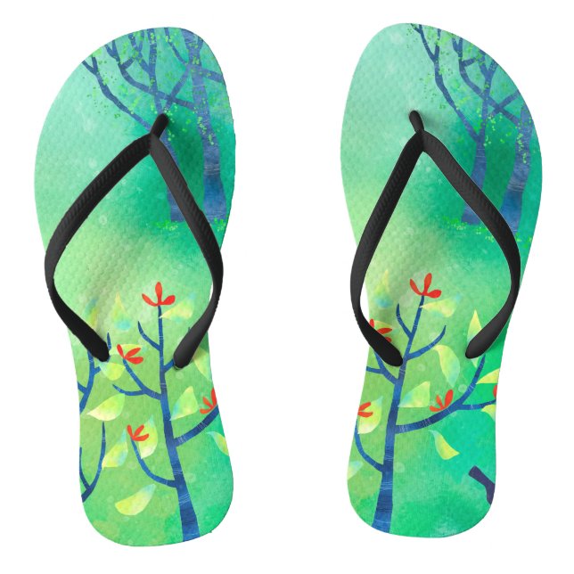 Green Abstract Landscape Jandals (Footbed)