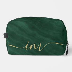 Green Abstract Marble with Custom Initials - Dopp Kit