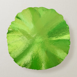 Green Abstract Painting Art Round Cushion