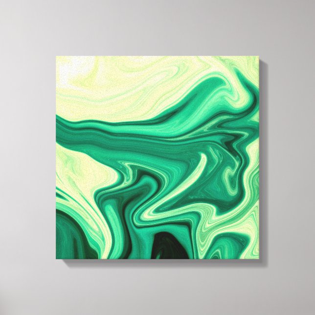 Green Abstract Painting Canvas Print (Front)