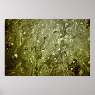 Green abstract painting poster