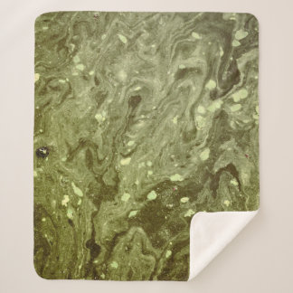 Green abstract painting sherpa blanket