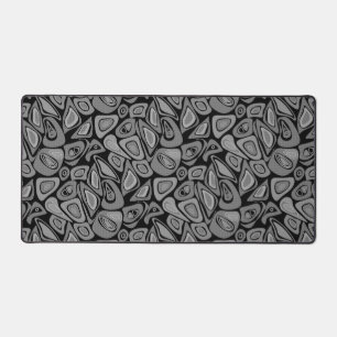 Green, abstract, retro desk mat