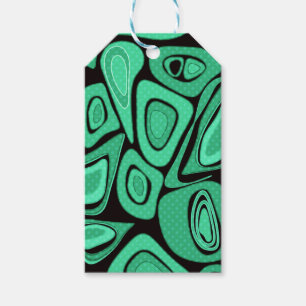 Green, abstract, retro gift tags