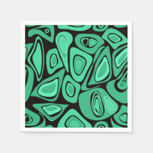 Green, abstract, retro napkin