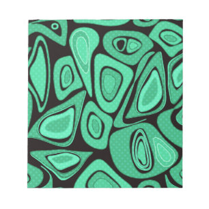 Green, abstract, retro notepad