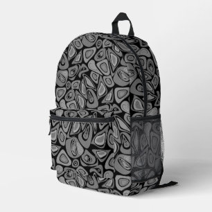 Green, abstract, retro printed backpack