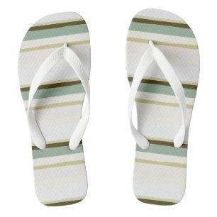 green Abstract Stripes Jandals