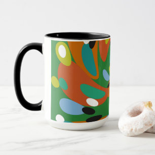 Green Abstract Swirl Pattern Mug