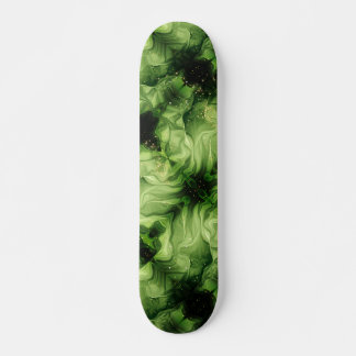 Green Abstract Swirl  Skateboard