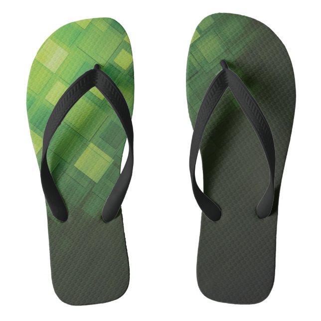 Green abstract technology design jandals (Footbed)
