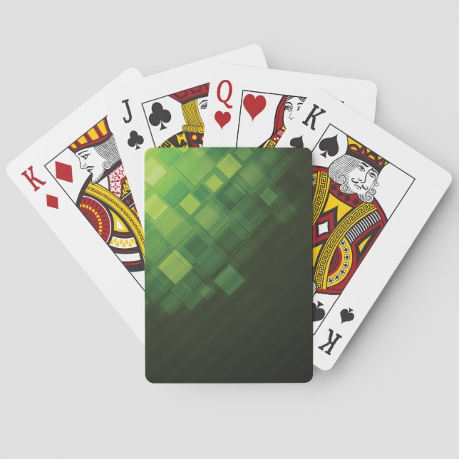 Green abstract technology design playing cards (Back)