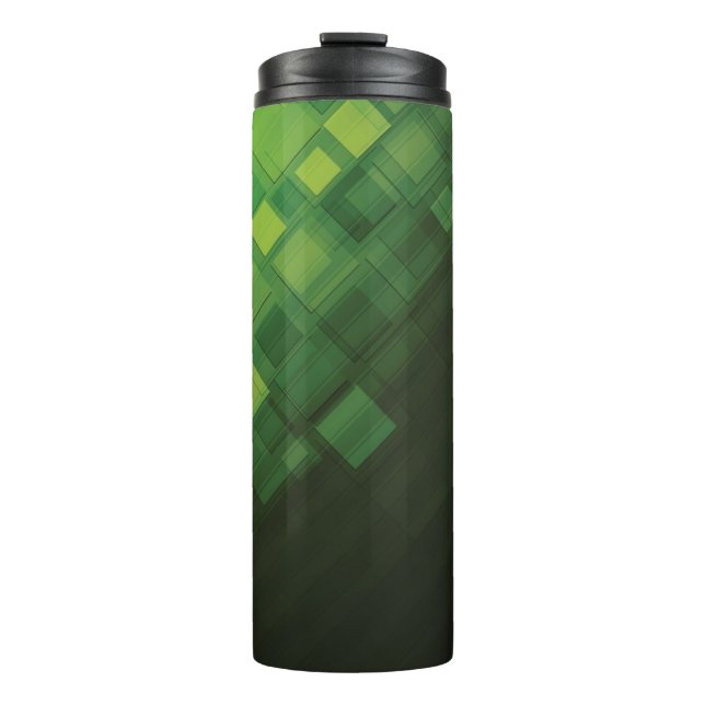 Green abstract technology design thermal tumbler (Front)