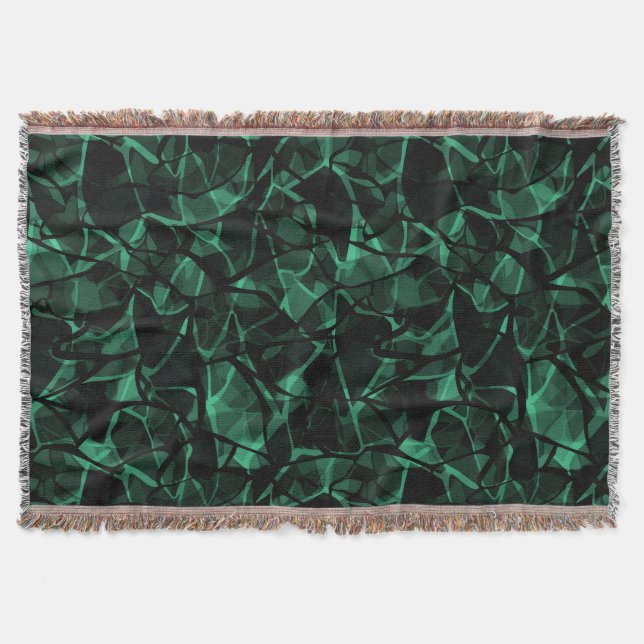 green abstract throw blanket (Front)