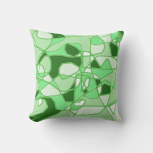 Green Abstract Throw Pillow