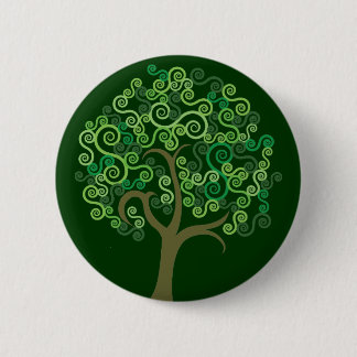 Green Abstract Tree 6 Cm Round Badge