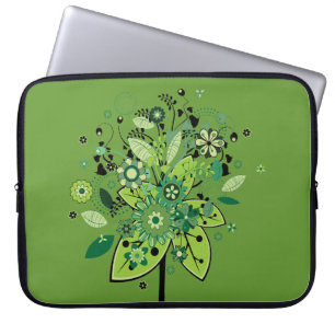 Green Abstract Tree Laptop Sleeve