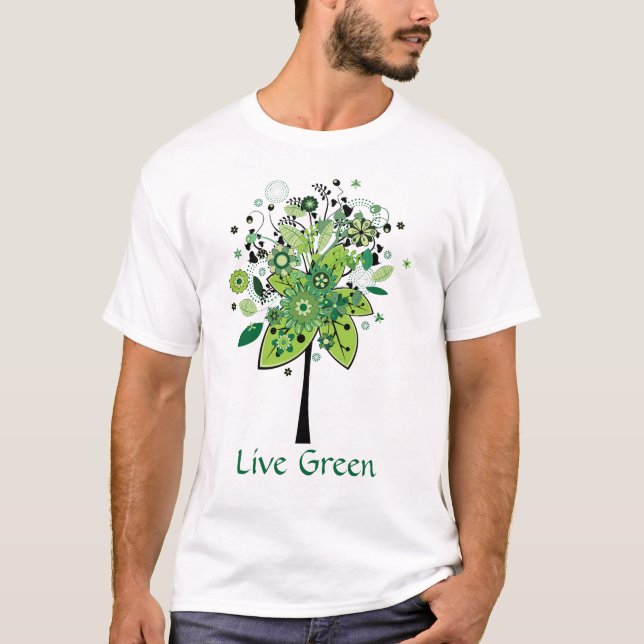 Green Abstract Tree T-Shirt (Front)