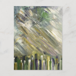 Green Abstract Urban City Fine Art Cards