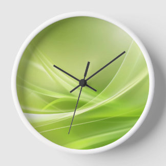 Green Abstract Wall Clock - Modern Art Design