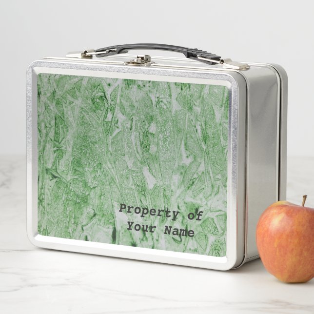 Green Abstract Watercolor Metal Lunch Box (In Situ)