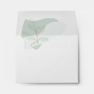 Green Abstract with Gold Leaf Envelopes