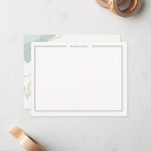 Green Abstract with Gold Leaves Card