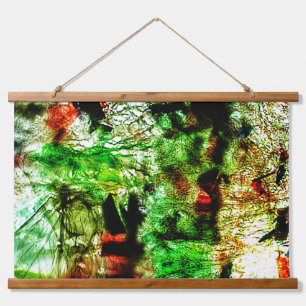 Green abstract Wood Topped Wall Tapestry,Calm art Hanging Tapestry