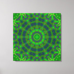Green Abstract Wrapped Canvas