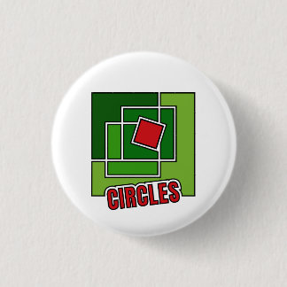 Green Abstraction with Twisted Red Square 3 Cm Round Badge