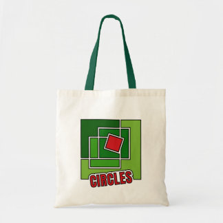 Green Abstraction with Twisted Red Square Tote Bag