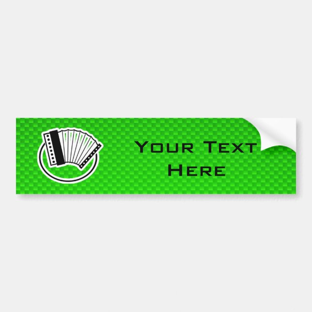 Green Accordion Bumper Sticker (Front)