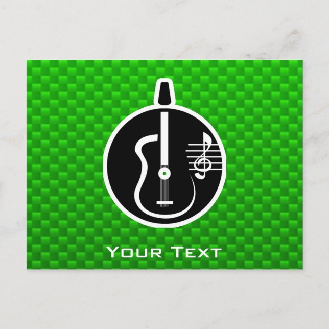 Green Acoustic Guitar Postcard (Front)