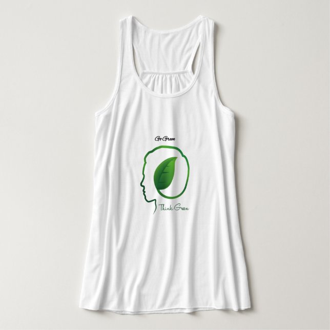 "Green Actions, Greater Tomorrows" motivational Singlet (Design Front)